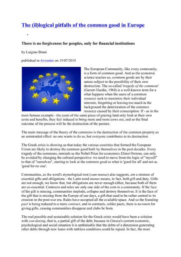150715_Avvenire_The (il)logical pitfalls of the common good in Europe
